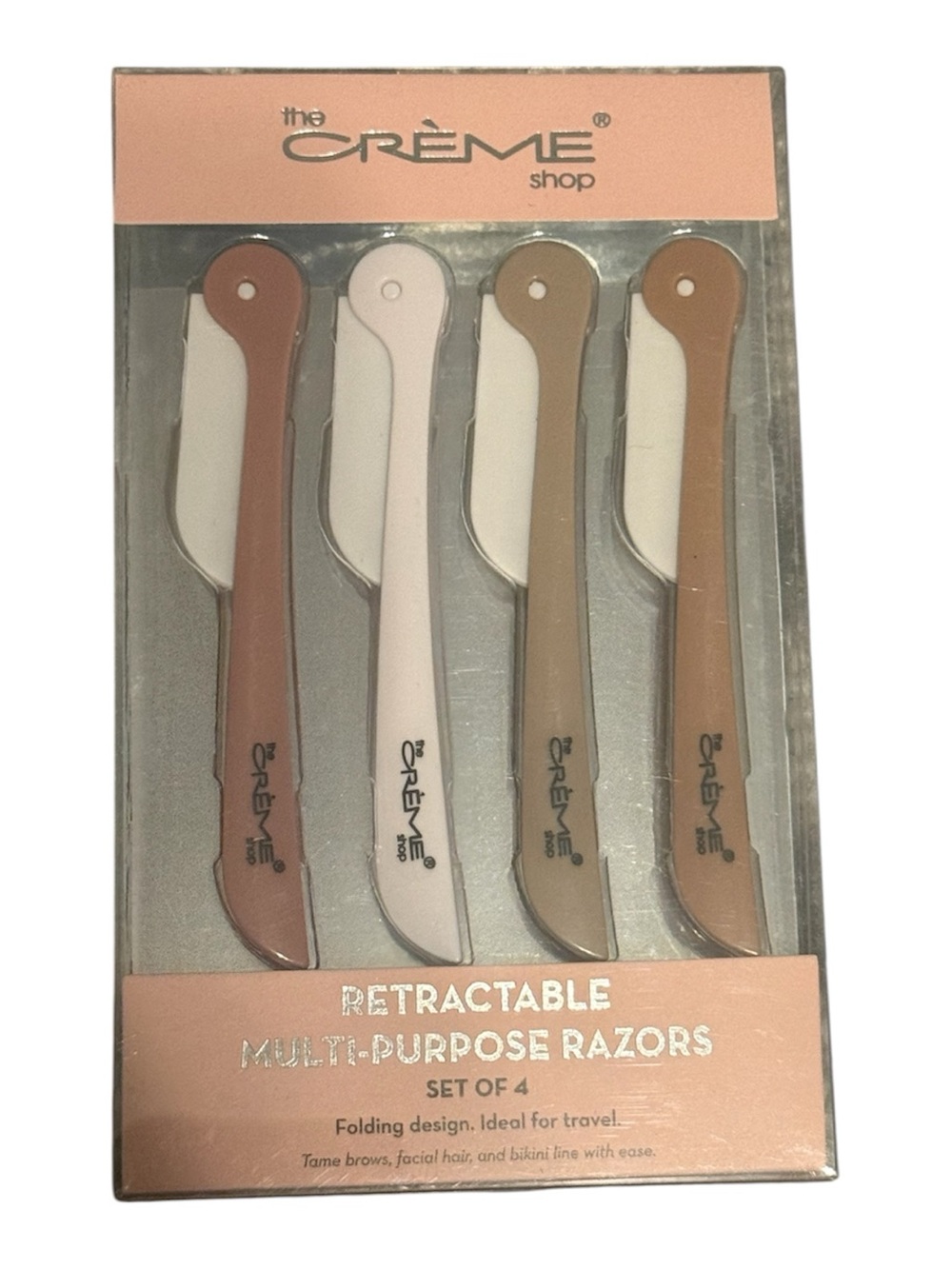 The Crème Shop Retractable Multi-Purpose Razors — Neutral Set of 4